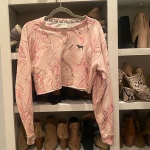 PINK cropped oversized sweater